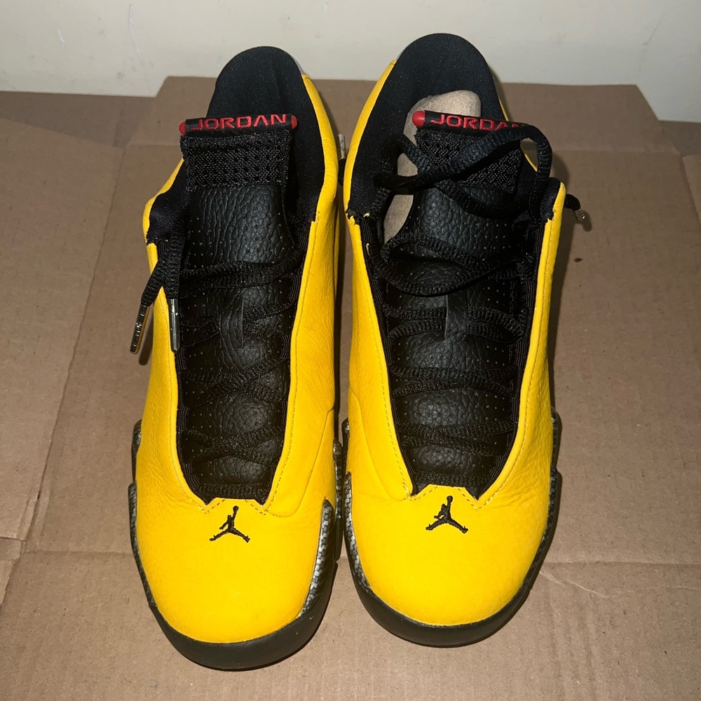 Jordan Black and Yellow Athletic Shoes
